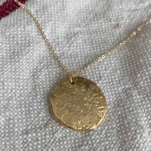 Organic Freeform Hammered Circle Necklace